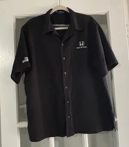 Team Gillman Honda Logo Men's L Black Short Sleeve Button Shirt Port Authority - Picture 1 of 13