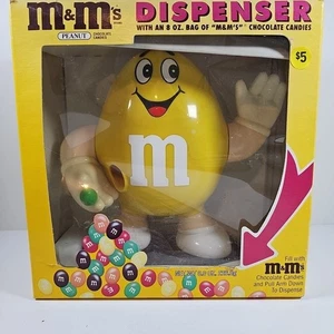 N.I.B.VINTAGE 1992 YELLOW PEANUT M&M CANDY DISPENSER 10" TALL MARS INC - Picture 1 of 4