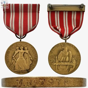 M.Nọ 7978 U.S. NAVY 2ND NICARAGUAN CAMPAIGN MEDAL 1926-30 NUMBERED WRAP BROOCH - Picture 1 of 11