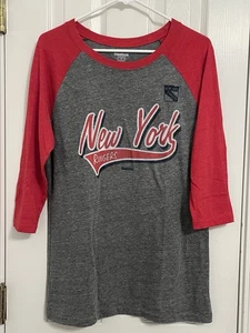 Camiseta de béisbol para mujer New York Rangers mangas 3/4 talla XL - Imagen 1 de 7