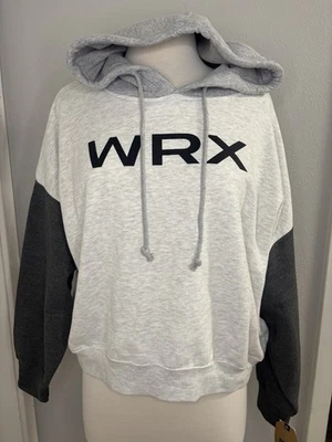 Moletom com capuz feminino MV Sport Subaru WRX cropped colorblock cinza GG X-GRANDE novo com etiquetas - Imagem 1 de 4