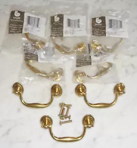 8 Vintage Belwith KBC Brass Drop Bar N19797 Cabinet Door Drawer Pull Handles - Picture 1 of 4