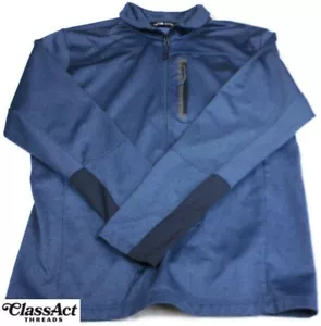 Maglione North Face uomo blu foderato in pile felpa giacca quarto zip taglia L - Foto 1 di 8