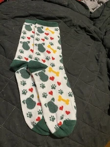 Printed Dog Theme Sock Puppy Paws Hearts Adult Medium - Picture 1 of 1