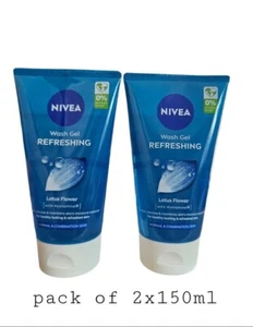 2 x Nivea Refreshing Face Wash Gel LOTUS FLOWER With Hydramine Normal Skin - Picture 1 of 5