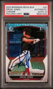 2023 Bowman Chrome Druw Jones Mega Box Refractor Auto PSA 10 - Picture 1 of 2