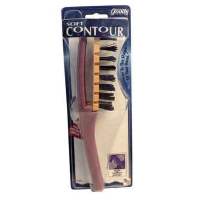 Goody 柔软修容发刷 复古 紫色手柄刷毛 1996 年 全新 旧货 — 第 1/4 张图片