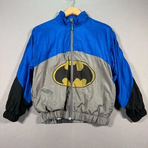 Vintage Bat Man Mighty Characters Windbreaker Jacket Youth Medium 12-14 DC Comic - Picture 1 of 13
