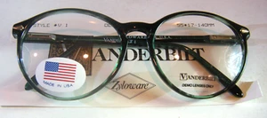 Vintage VANDERBILT 1 Demi Green 55/17 Spear Shield USA P3 Eyeglass Frame NOS - Picture 1 of 4