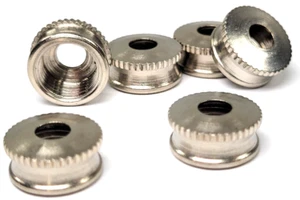 Nickel Plated Solid Brass Knurled Nut Antique Lamp Part 1/8 IPS Knurled - 6 PCS - Picture 1 of 5