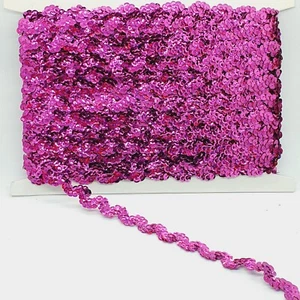 1m rosa ologramma paillettes onda ric rac 18mm bordo cucito artigianato costume - Foto 1 di 1