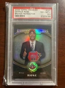 2008 Topps Treasury Bronze Refractor Derrick Rose ROOKIE RC /2008 #101 PSA 8.5 - Picture 1 of 2