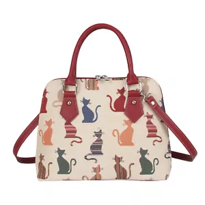 Signare Tapestry Hand Shoulder Crossbody Bag For Woman Cat Design - Picture 1 of 7