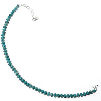 Cinturón de plata de ley 925 con piedras preciosas turquesa azul cobre natural f211 Foto 1 de 4