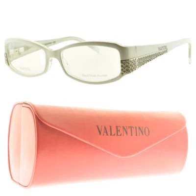 NEW!! VALENTINO VAL 5657 FGX Crystal White Oval Full Rim Womens Optical Frame - Image 1 of 4
