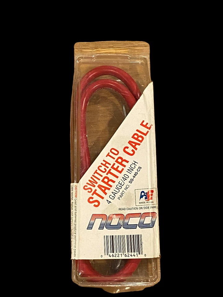 Cable de arranque Switch a calibre 4 40 pulgadas nuevo stock antiguo hecho en EE. UU. Foto 1 de 4