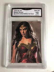 Wonder Woman 2015 J&L Art Card 48/49 Limited Edition Autographed Graded 10 - Picture 1 of 2