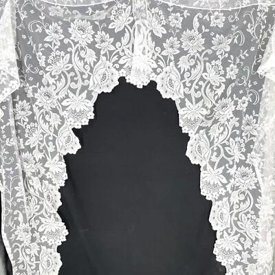 Cenefa ventana encaje vintage 38" ancho x 57" largo marfil país Foto 1 de 4