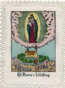 Nr 26942 Spitzen Andachtsbild Gnadenbild Altötting Bayern 5,5 x 7 cm - Bild 1 von 2