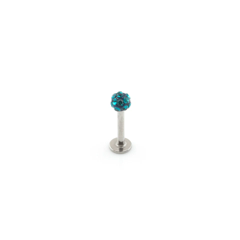Piercing Labret Bar Crystal Shamballa Monroe Lip Stud Tragus Acero 316 Foto 1 de 3