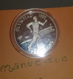 manueduc  10 Dolar BARNA 1992 CORREDOR ISLAS SALOM PLATA 925 mm. 31,2 Grs. PROOF - Foto 1 di 2