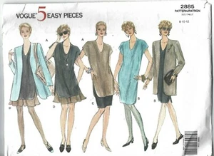 Vogue Sewing Pattern 2885, Jacket, Dress, Top, Skirt, Shorts, Size 8 - 12, Uncut - Picture 1 of 2