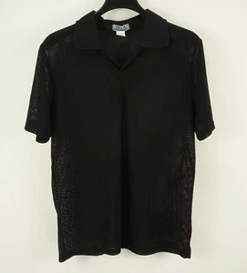Camisa de clubbing vintage de los años 80 YMLA Studio tejido abierto cuello abierto transparente para hombre XL - Imagen 1 de 6