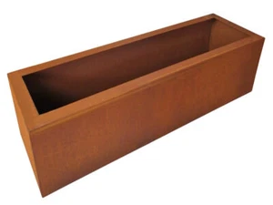 Edelrost Pflanzkübel rechteckig breit 120x30x30 cm Pflanzgefäße Übertopf Rost - Bild 1 von 1