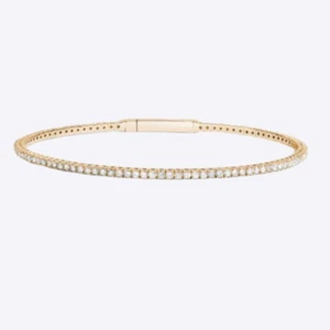 Brazalete para mujer 1,50 quilates GLI HRD laboratorio cultivado corte redondo diamante oro amarillo de 18 quilates - Imagen 1 de 4