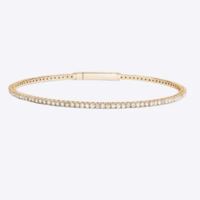 Womens Bracelet 1.50 Carat GLI HRD Lab Grown Round Cut Diamond 18K Yellow Gold - Image 1 of 4