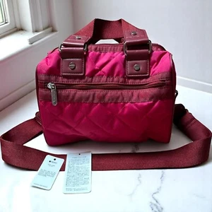 LeSportsac × Megumi Kanzaki Shoulder Bag Pink Peacock Quilt NEW - Picture 1 of 2