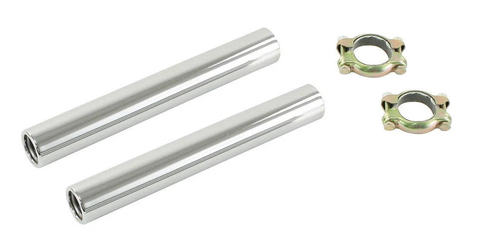 TUBOS DE ESCAPE CROMADOS 225 MM CON ABRAZADERAS DE MONTAJE VOLKSWAGEN T1 BUG BEETLE 1974-1979 Foto 1 de 1