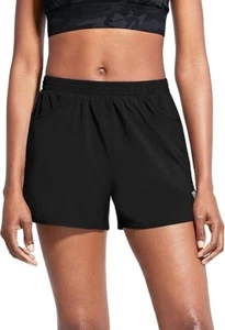 Womens Black Shorts Athletic Pull On High Rise Tummy Control w/ Pockets sz XS - Picture 1 of 9