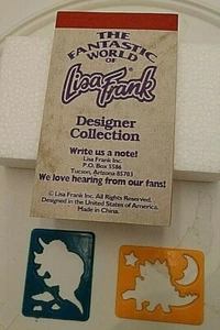 LISA FRANK (C) FANTASTIC WORLD LOT 4-STENCILS, PARTIAL PINK NOTE PAD, PENCIL VTG - Picture 1 of 9