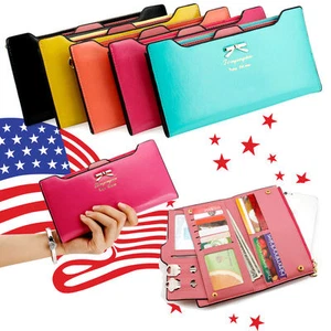 Fashion Women Lady Clutch Wallet Leather Long Card Holder Case Purse Handbag New - Picture 1 of 11
