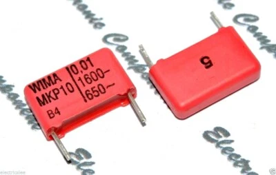 10 piezas - Condensador MKP1T021004B00JSSD WIMA MKP10 0.01uF 10nF 1600V 5% paso: 15 mm Foto 1 de 3