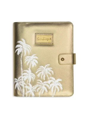 Caleidoscópio Lilly Pulitzer Agenda Folio Dourado e Planejador Coral NOVO! - Imagem 1 de 4