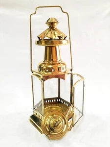 Vintage Brass Nautical Maritime Hanging Ship Lantern~Ship Cargo Oil Lamp 12"  - Picture 1 of 5