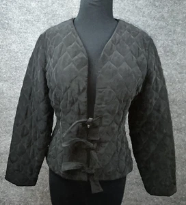 Monika Turtle Black Silk Jacket Lagenlook Academia Boho Hippy Punk Womens Small - Picture 1 of 10