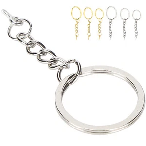 10pcs Key Ring Alloy Key Chain Ring Parts With Screw Eye Pin Connector  Acces - Picture 1 of 12