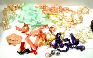 vintage fashion doll textile hair ribbons and small bells retro children toys - Picture 1 of 10