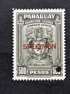 57152 PARAGUAY 1939 Sc# C133 500Ps PERF PROOFS + "SPECIMEN" Ovpt MNHOG Nice SP* - Bild 1 von 2