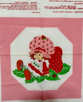 Painel de tecido rosa vintage morango shortcake: 16,5” x 17” - Imagem 1 de 2