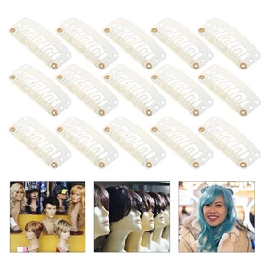 60 Pezzi Clip per Parrucca Clip a Scatto per Estensioni Capelli Fissaggio a Forma di Cappello - Foto 1 di 12