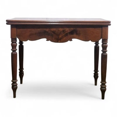 Antique Victorian console table - mahogany turn over top tea table - card table - Image 1 of 4