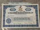 June 1954 BALTIMORE ORIOLES Baseball Club Stock Certificate 5 Shares - Very RARE