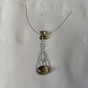 Colgante Ajuste Diseño Personalizado Tarifa CAD Oro Amarillo 14K Diamante Natural Semi Montaje - Imagen 1 de 4