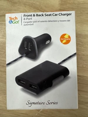 TECH AND GO 9.6 Amp 4-Port Front and Back Seat Charger 141-0412-TG3 2 Pack - Image 1 of 3