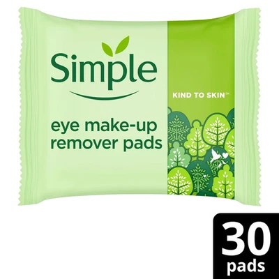Simple Kind To Skin Eye Makeup Remover Pads 30pads pack- tough on make-up - Image 1 of 4