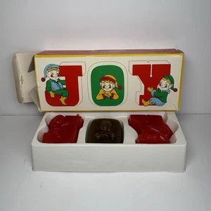 Vintage Weihnachtskerzen von Avon "Fröhliche Botschaft" figürliche Neuheit Deko 1984 - Bild 1 von 5